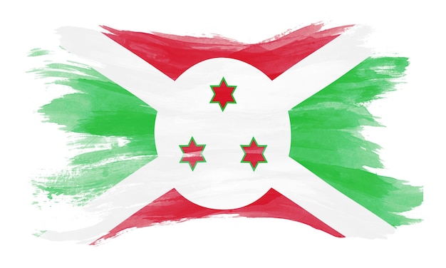 Burundi flag brush stroke, national flag on white background