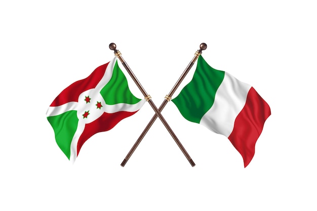 Burundi versus Italy Two Countries Flags Background