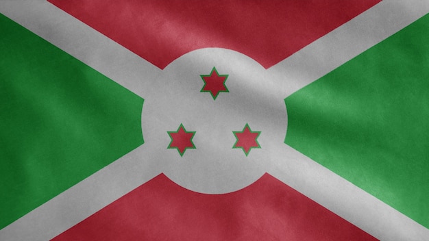 Burundian waving flag in the wind