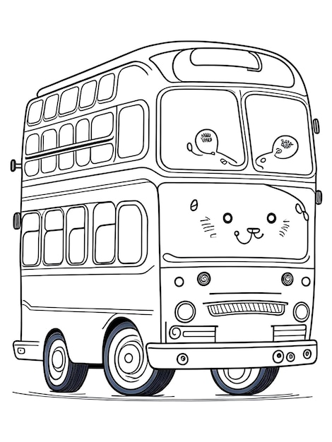 Photo bus coloring page for kids