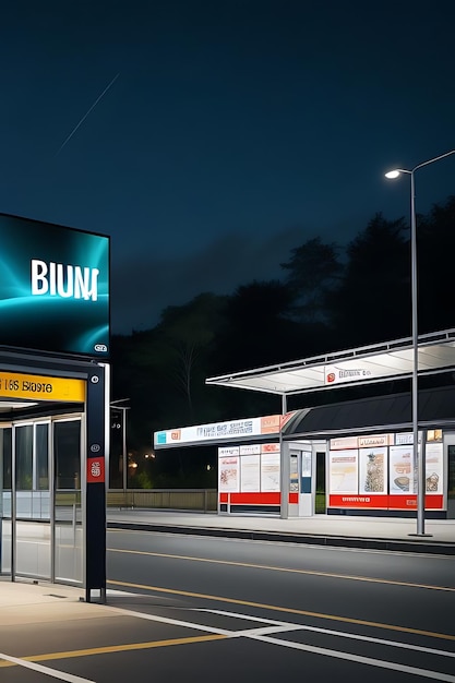 bus stop billboard mockup