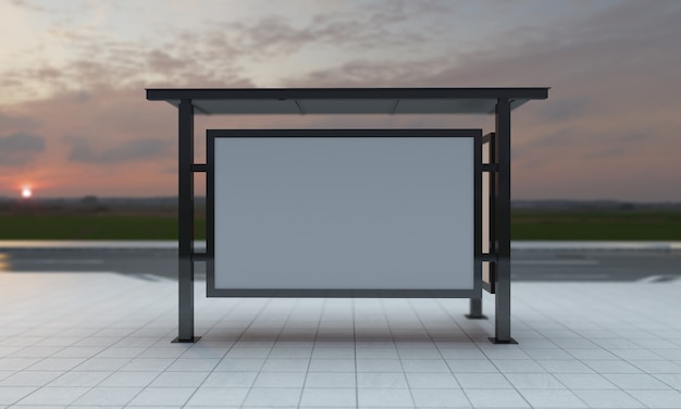 bus stop with blank frames