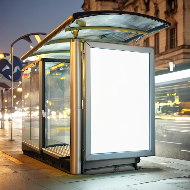 a bus stop with a sign that says metro on it