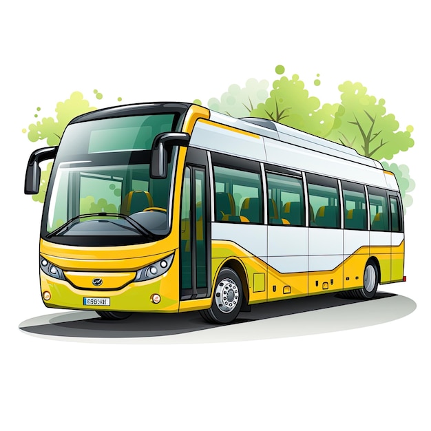 a bus on white background