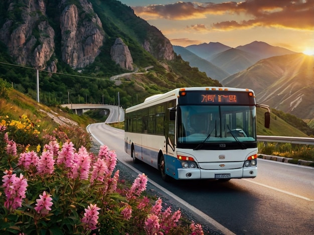 a bus with the number 51 on the front is driving down a road