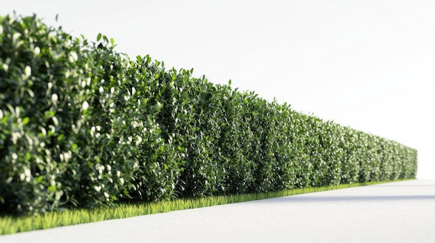 Bush or shrub wall isolated on white background for graphic design