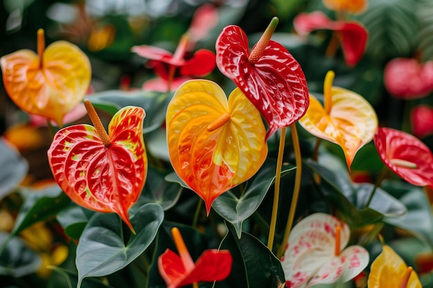 Photo a bush with red and yellow flowers and the word quot fire quot on it