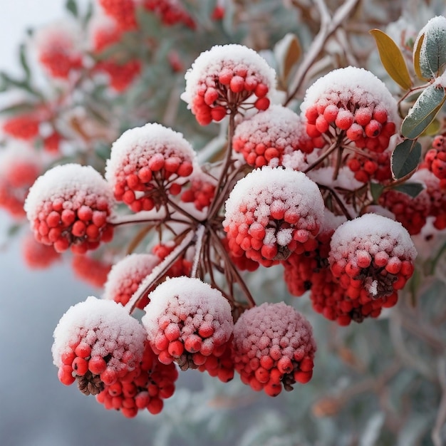 a bush with snow on it and the snow on it