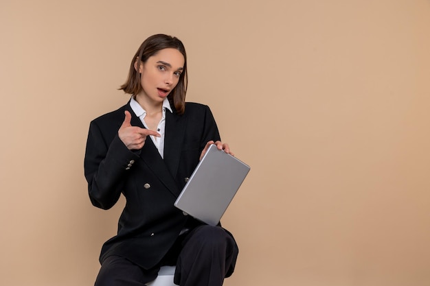 Busines woman Young cute business woman with tablet in hands