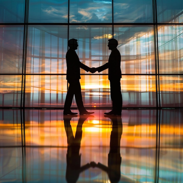 business agreement contract handshake silhouette image