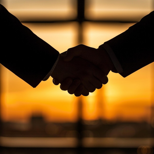 business agreement contract handshake silhouette image