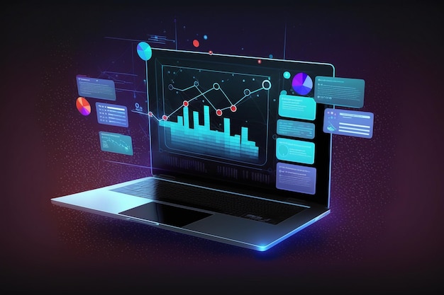 Business analytics and data management system Data Management System on computer