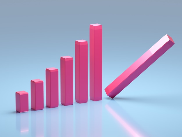 Business and bankruptcy concept. Bankrupt graph with recession