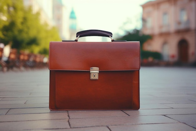 Business Briefcase on Marble Surface