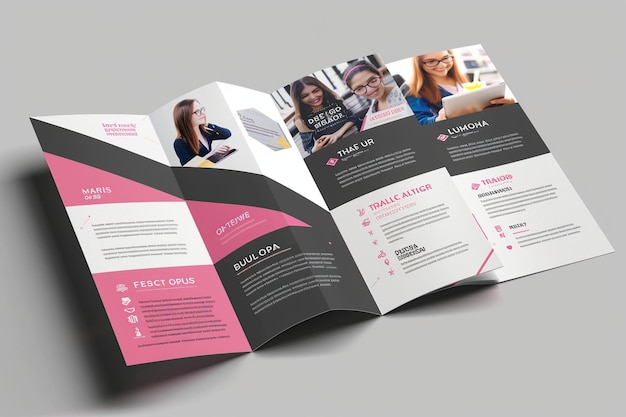 Business brochure with geometric shapes in pastel colors