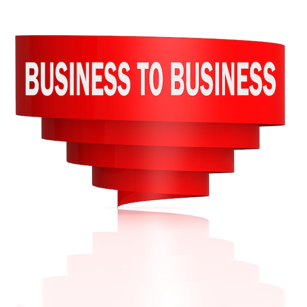 Business to business word with curve banner