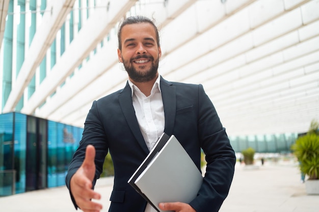 Business Businessman Giving Hand For Handshake