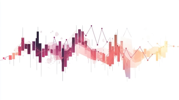 Photo business candle stick graph chart of stock market investment trading on white background design bullish point trend of graph