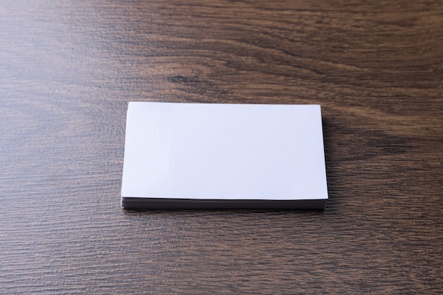 Business card blank on wooden