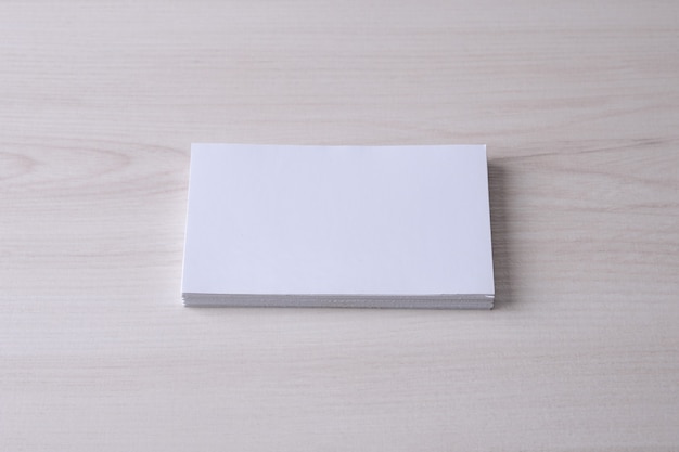 Business card blank on wooden