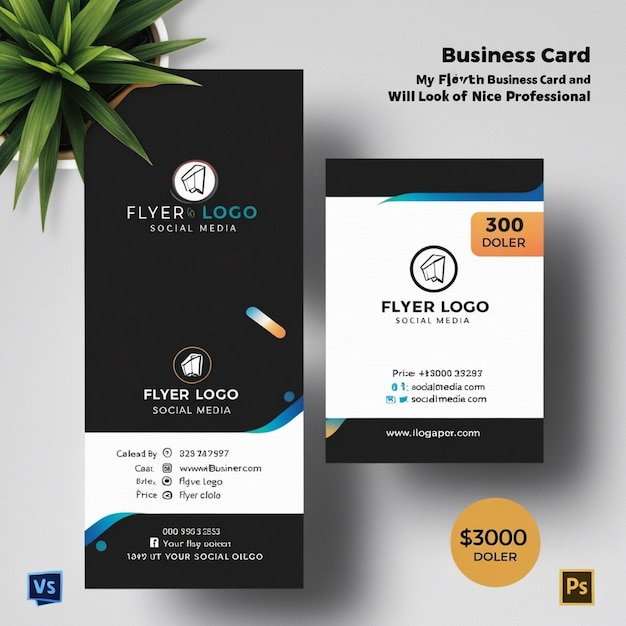 a business card for business cards with a palm tree in the background