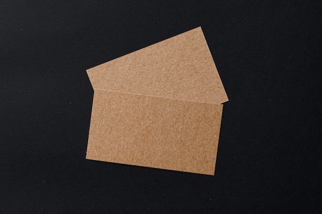 Business card of a craft paper on black