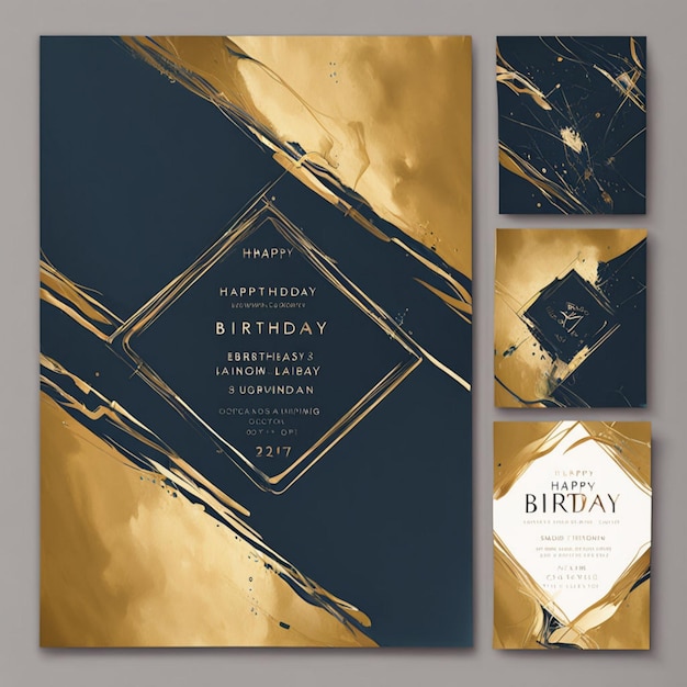 Business card illustration with golden and black colour