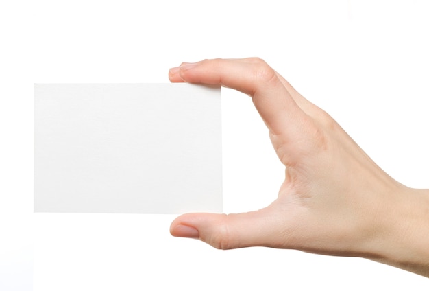 Business card isolated on the white surfaces