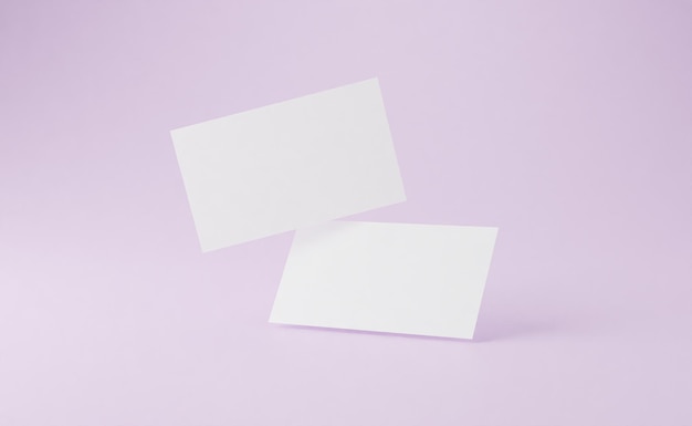 Business card mockup on pink background