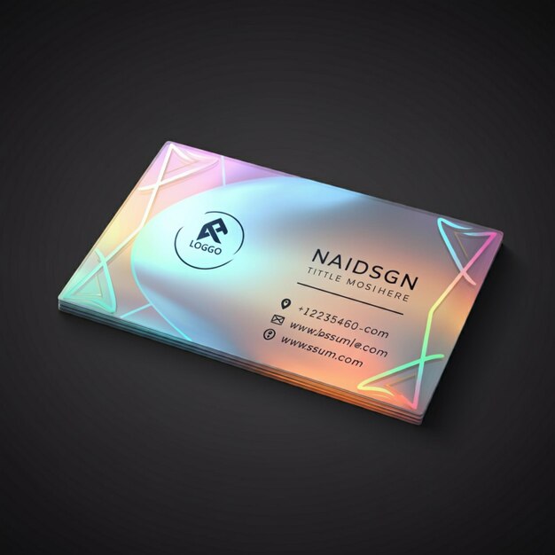 Photo a business card with a design that sayss your name on it