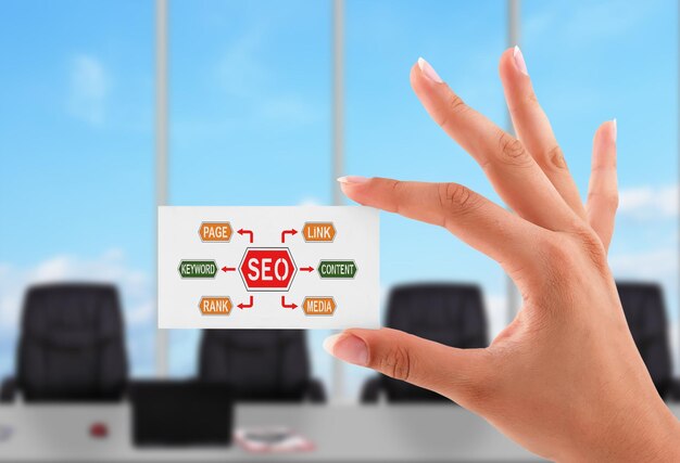 Business card with seo scheme