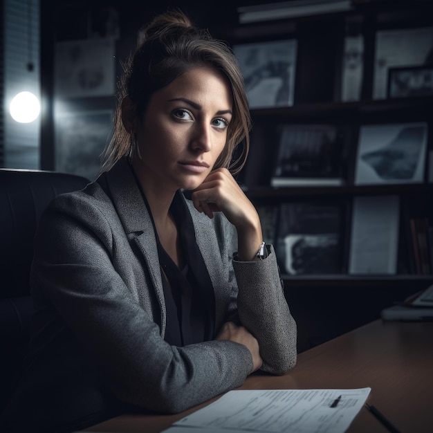 Business Casual Woman at Office Desk