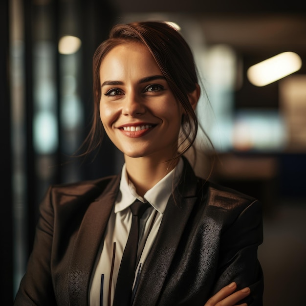 Business Casual Woman Smiling in an Office