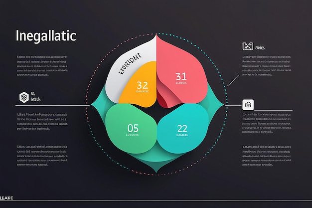 Photo business circular shape on three lobes infographic elements template design