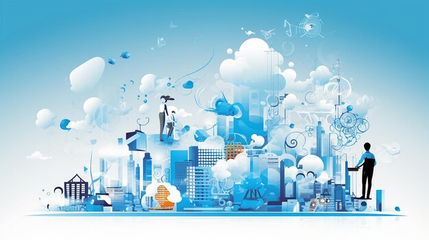 Business cloud computing technology concept Modern 3D background