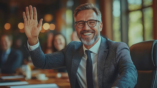 Business Colleagues HighFiving In A Boardroom Celebrating Success