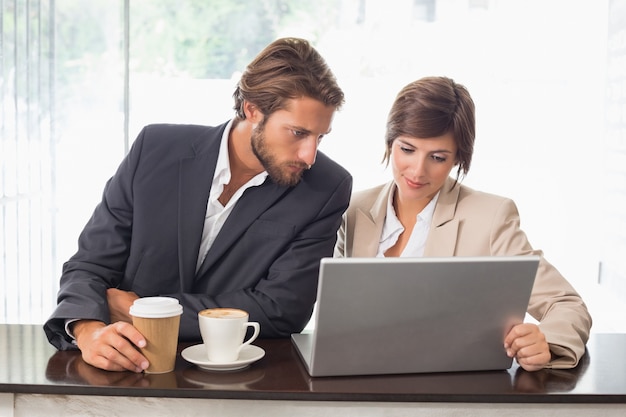 Business colleagues working on their break