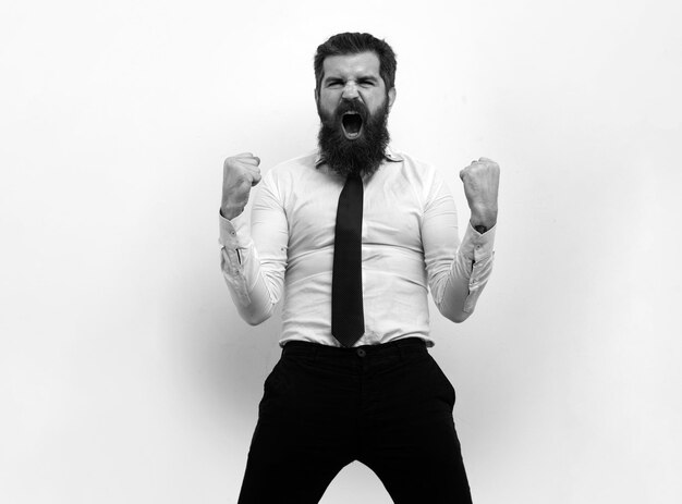 Business concept excited emotions great news portrait of excited man gesturing