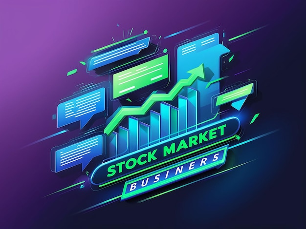 Photo business concept of stock market background design with copy space