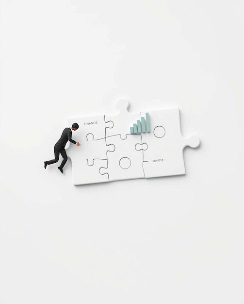 business concept of teamwork with puzzle pieces