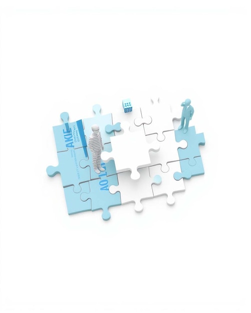 business concept of teamwork with puzzle pieces