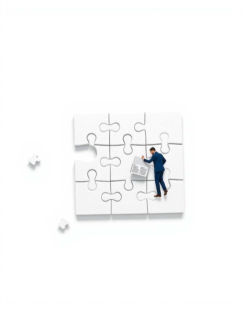 business concept of teamwork with puzzle pieces