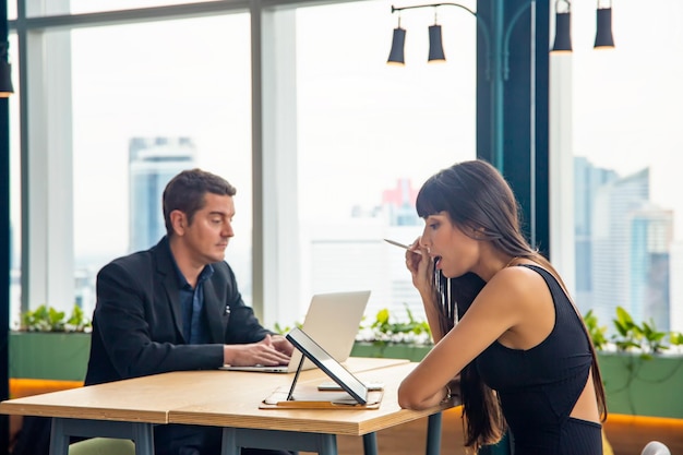 Business coworkers working together at office