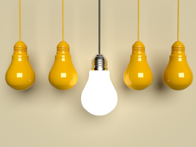 Business creativity and inspiration concepts with light bulb on background think big ideas motivatio