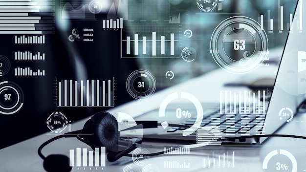 Business dashboard for financial data analysis envisional graphic