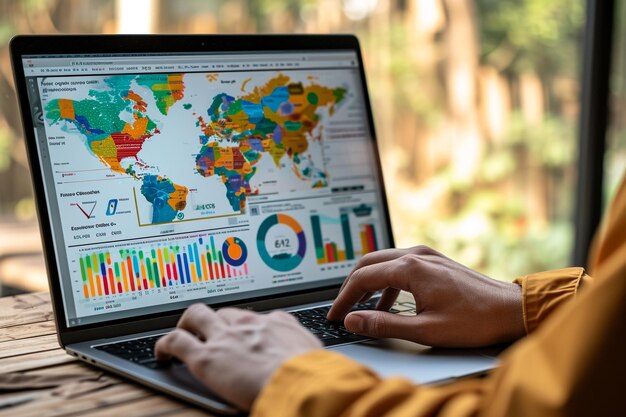 Business data analysis graph finance management plan key performance Indicator and report chart