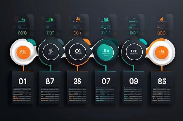 Business data visualization timeline infographic icons designed for abstract background template milestone element modern diagram process technology digital marketing