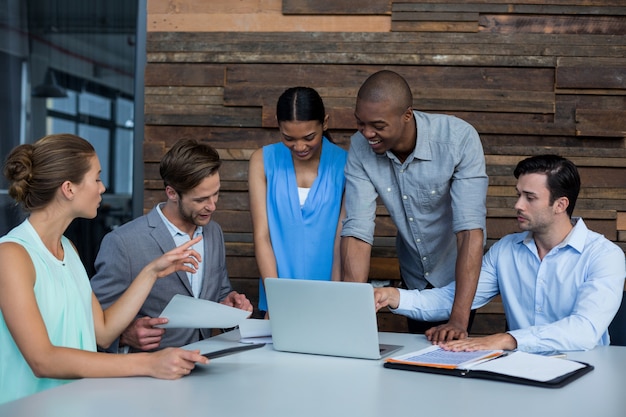 Business executives discussing during meeting