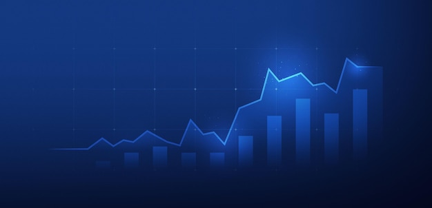 Business finance chart of digital profit global stock market and investment economy financial banking data graph or growth price trading money forex on technology background with statistics diagram.