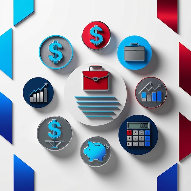 Photo business financial icons set